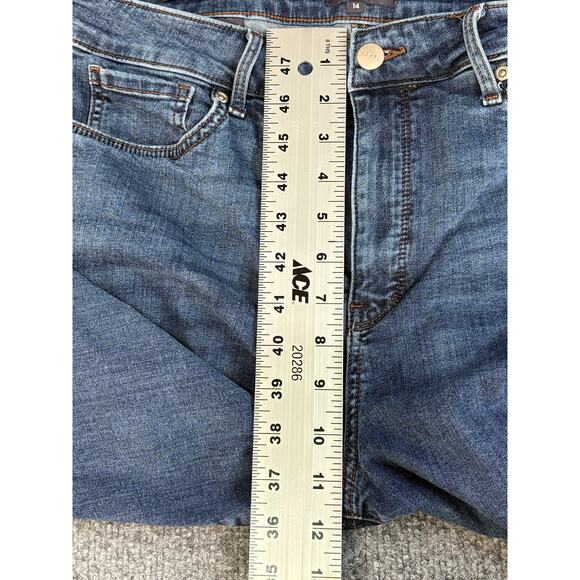 NYDJ Marilyn Straight Jeans Womens Size 12 Blue Denim Mid-Rise Medium Wash - Picture 6 of 7